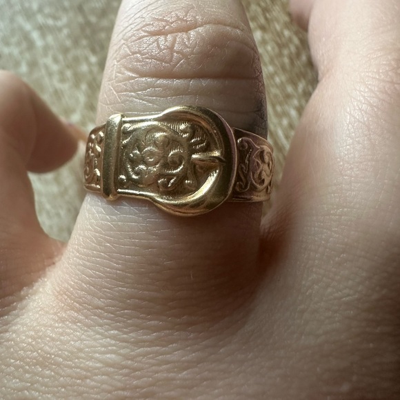 Antique Buckle Ring 9ct size 10.5 - Picture 2 of 4